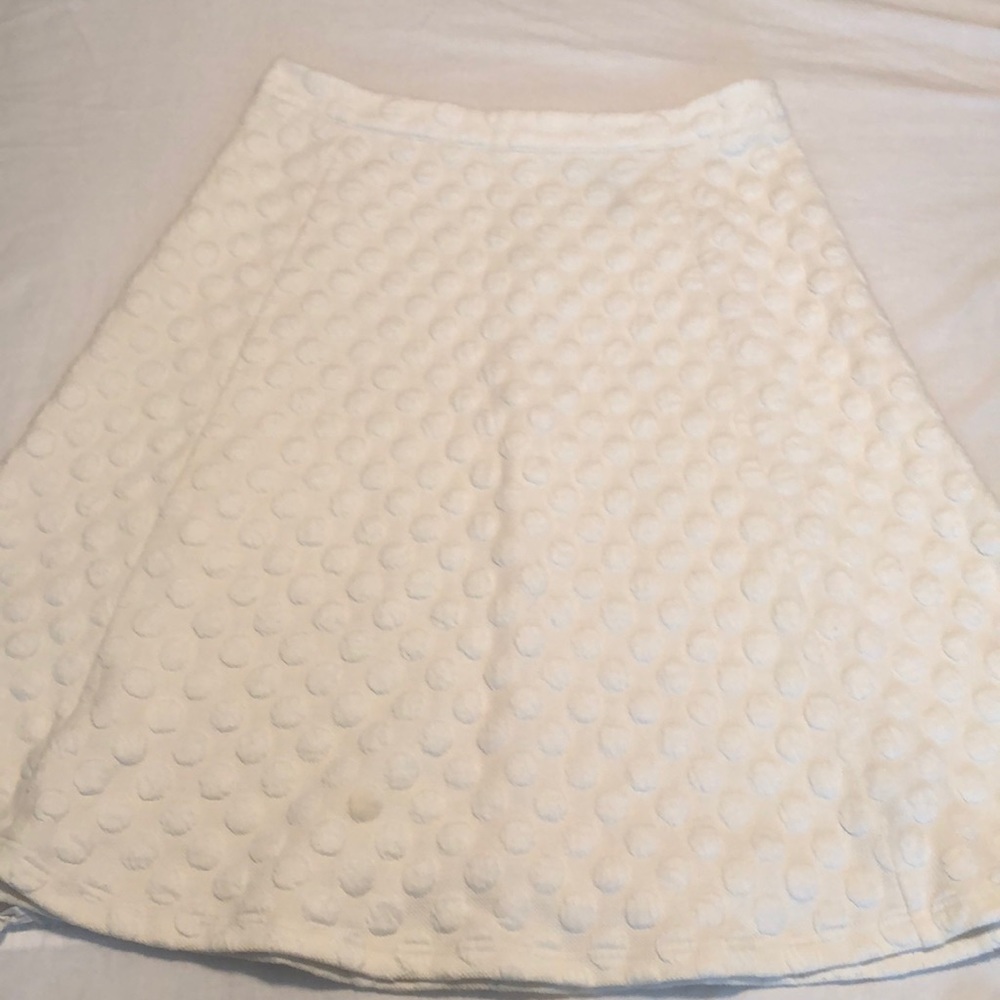 Anthropologie, white circle fabric skirt